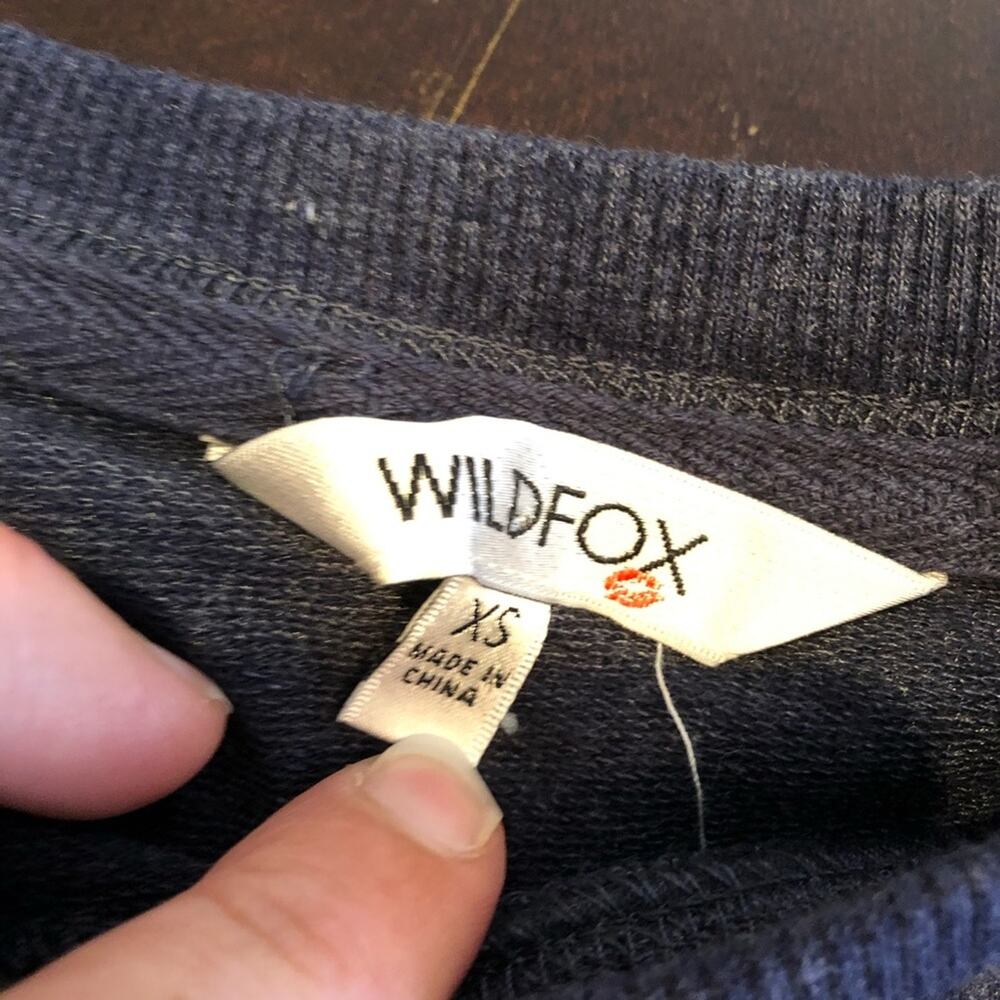 Wildfox navy blue SOCIAL embroidered sweatshirt size Extra Small XS - Picture 12 of 14